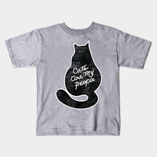 Cats Are My People Distressed Version Kids T-Shirt